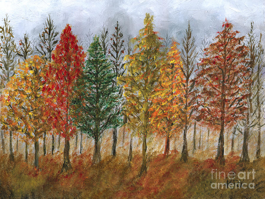 Treeline Painting Painting by Kristen Fox