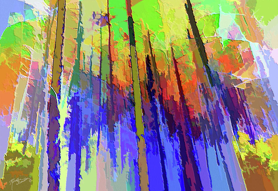 Trees Abstract Mixed Media by Rosalie Scanlon