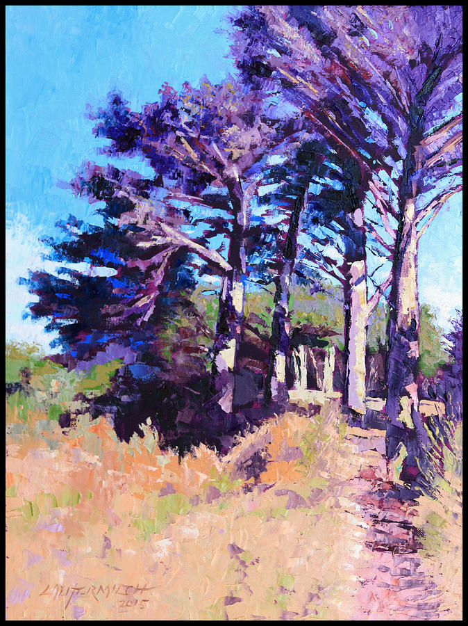 Trees Along The Trail Painting by John Lautermilch