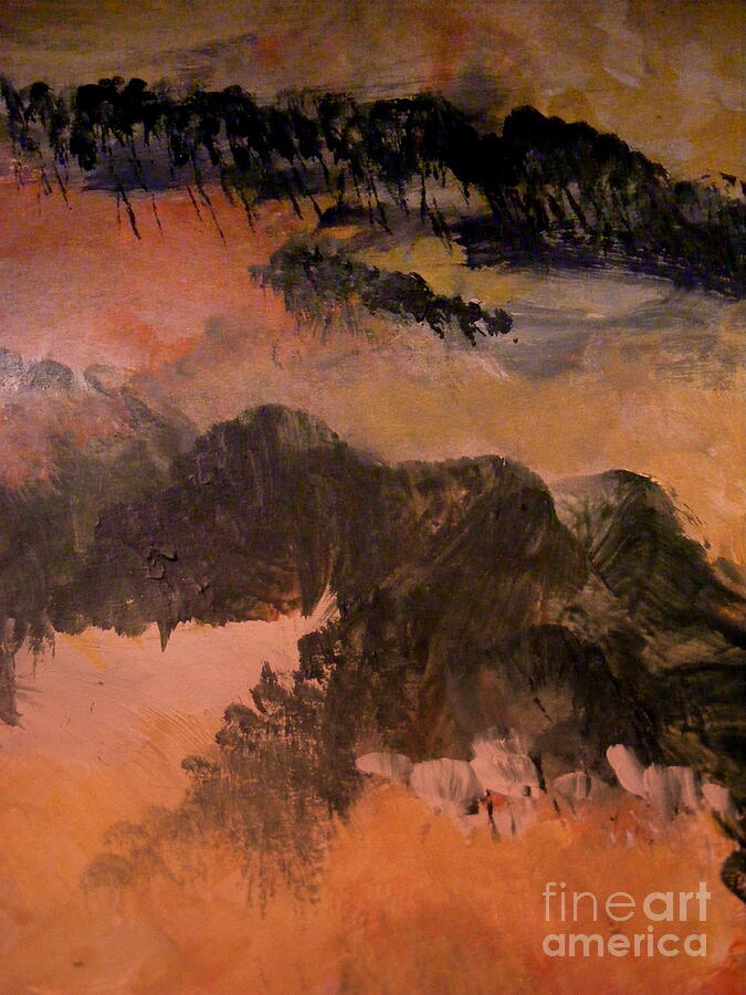 Trees and Mountains Painting by Nancy Kane Chapman