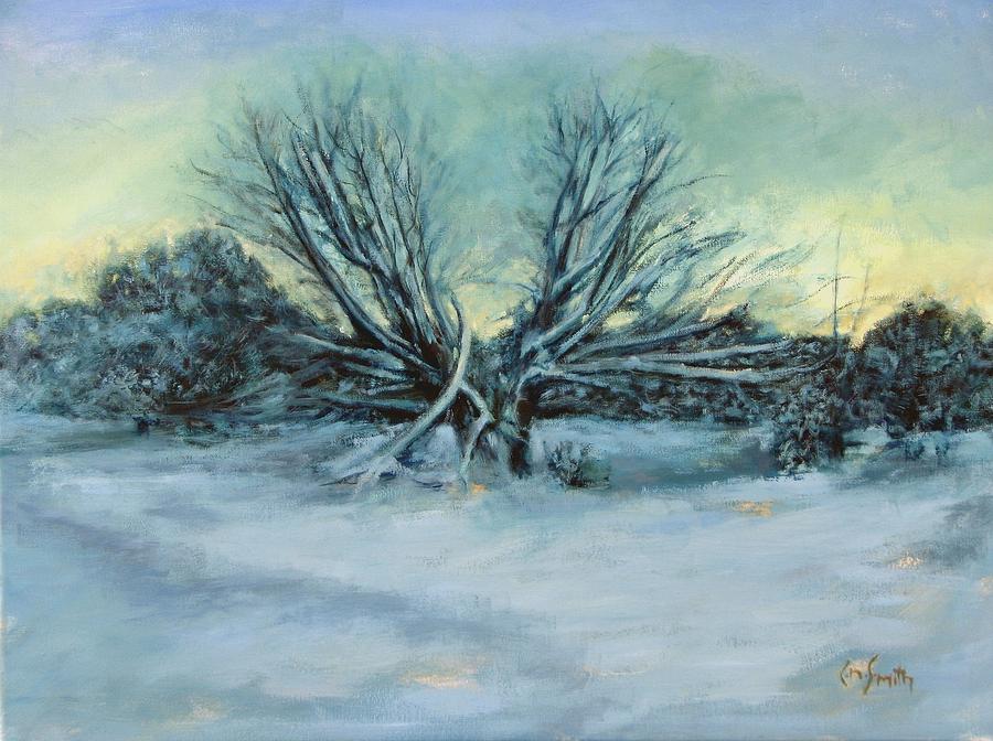 Landscape Painting - Trees and snow by Chris Neil Smith Landscape Painting - Trees and snow by Chris Neil Smith
