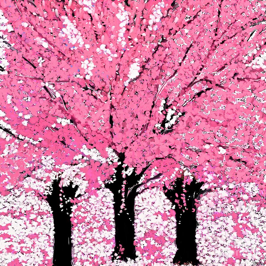 Trees Are Pink Oil Painting Painting by Saundra Myles