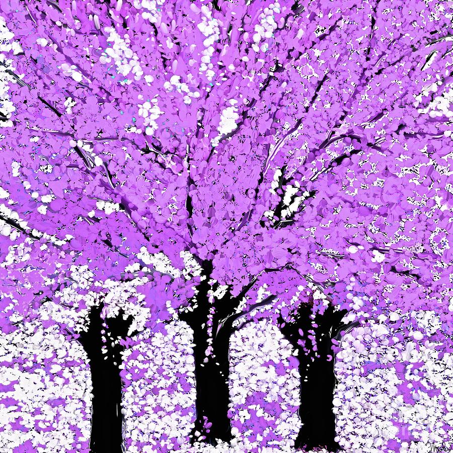 Trees Are Purple Oil Painting Painting by Saundra Myles
