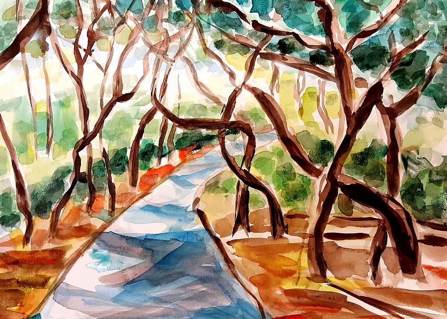 Trees at the park Painting by Hae Kim