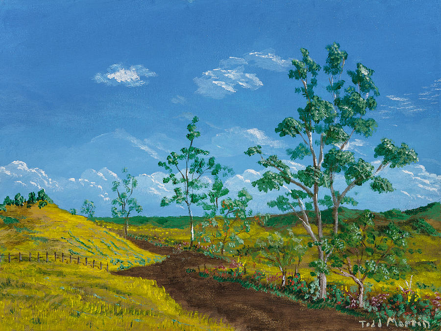 Trees by the Path Painting by Todd Martin