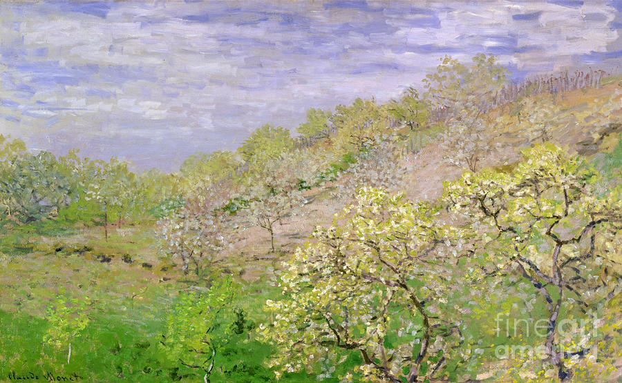 Trees in Blossom by Claude Monet Painting by Claude Monet