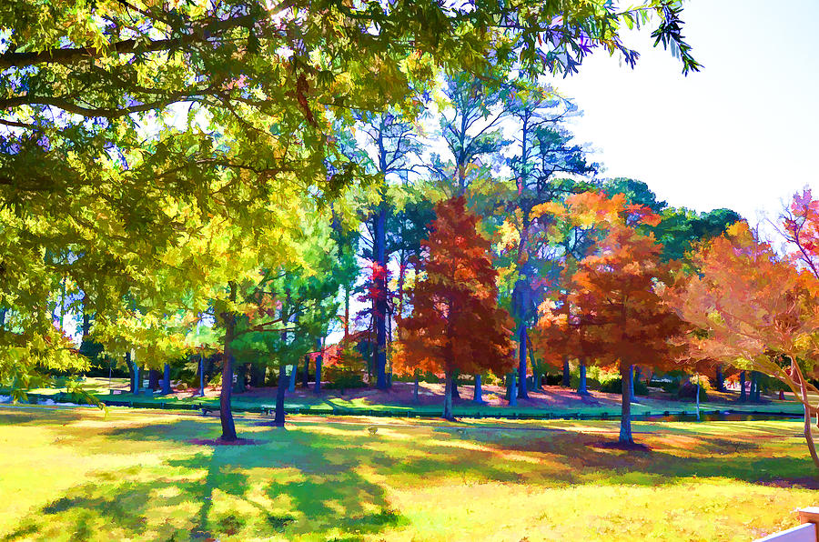 Summer Painting - Trees in park 3 by Jeelan Clark