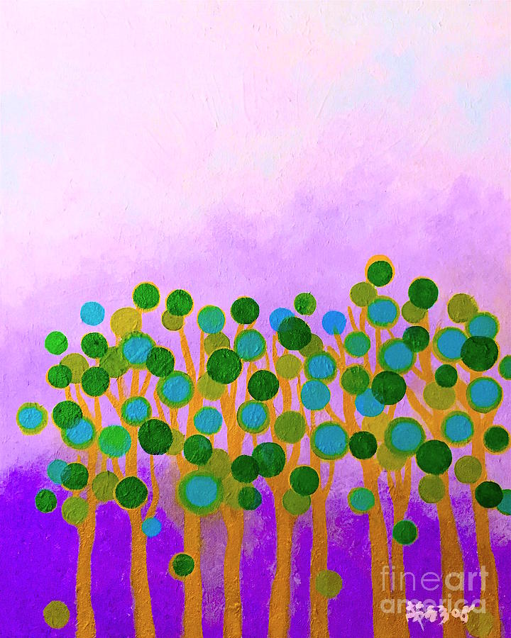 Trees In Purple Painting
