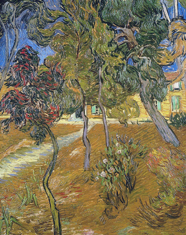 Trees In The Garden Of Saint Paul Hospital Painting By Vincent Van Gogh Fine Art America
