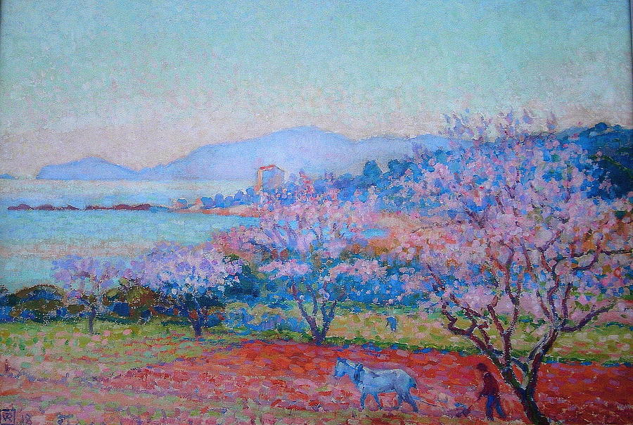 Garden Painting - Trees in the Landscape by Theo Van Rysselberghe
