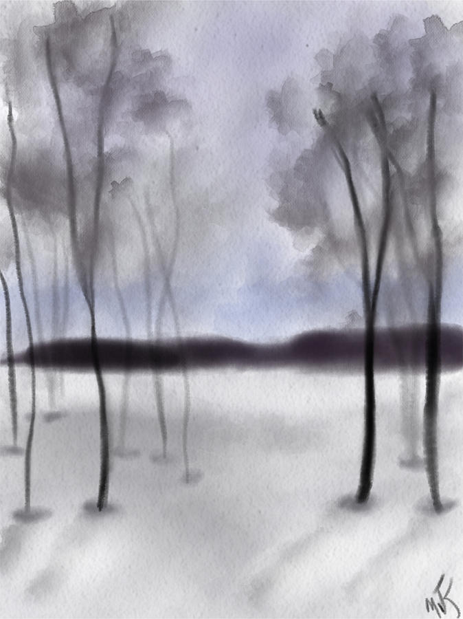 Trees In The Snow Digital Art by Michael Kallstrom