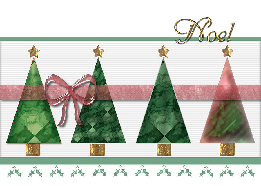 Christmas Digital Art - Trees Noel by Arline Wagner