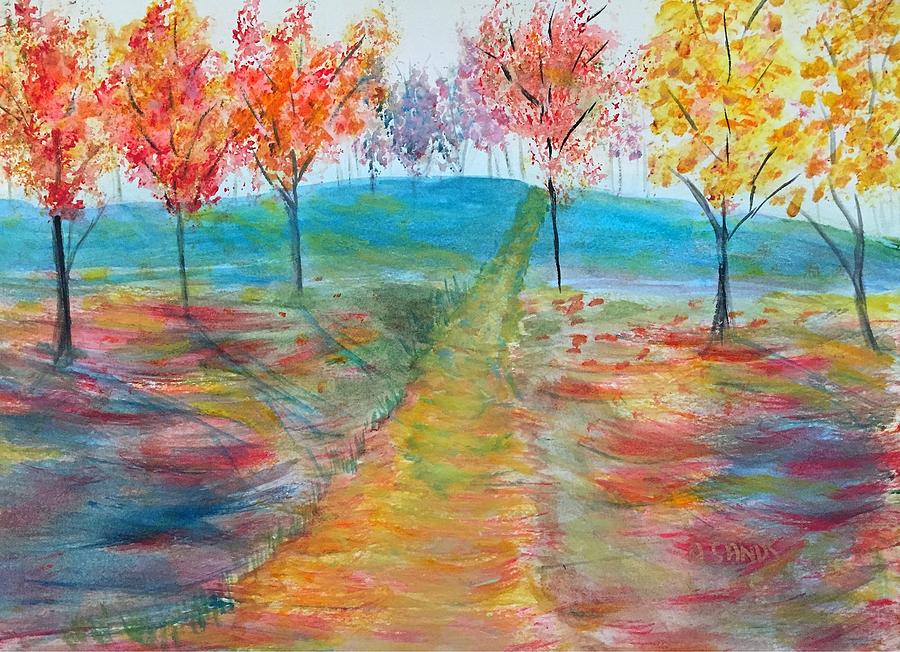 Trees of Autumn Painting by Anne Sands