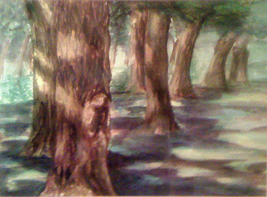 Trees on Campus Painting by Julie Garcia