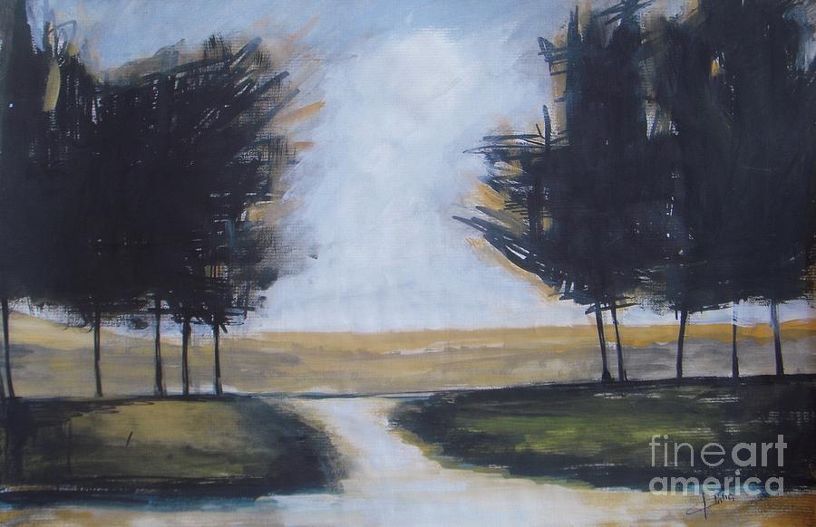 Trees on Rural Road 2 Painting by Vesna Antic