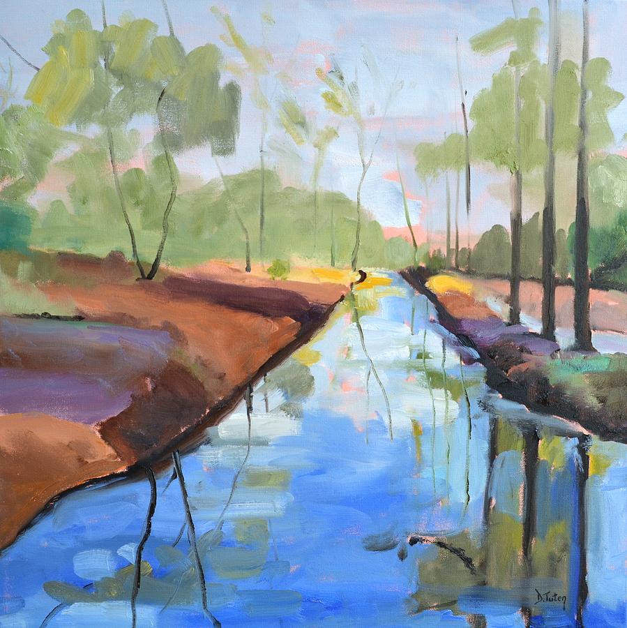 Nature Painting - Trees Reflected oil painting by Donna Tuten