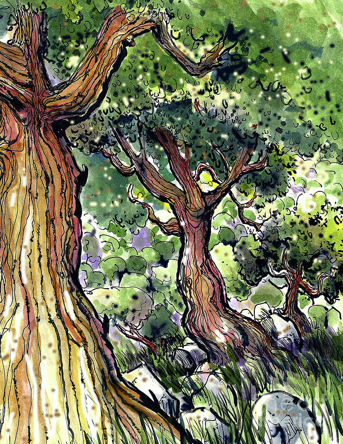 Trees Painting by Terry Banderas