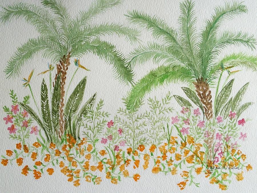 Treesnflowers Painting by Susan Nielsen