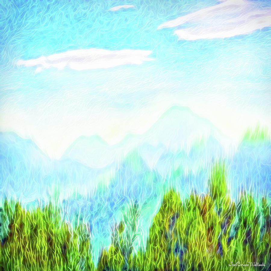 Treetop Mountain Vista Digital Art by Joel Bruce Wallach