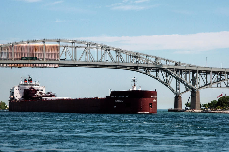 Tregurtha Under The Blue Water Bridge Photograph By Ginger Harris 