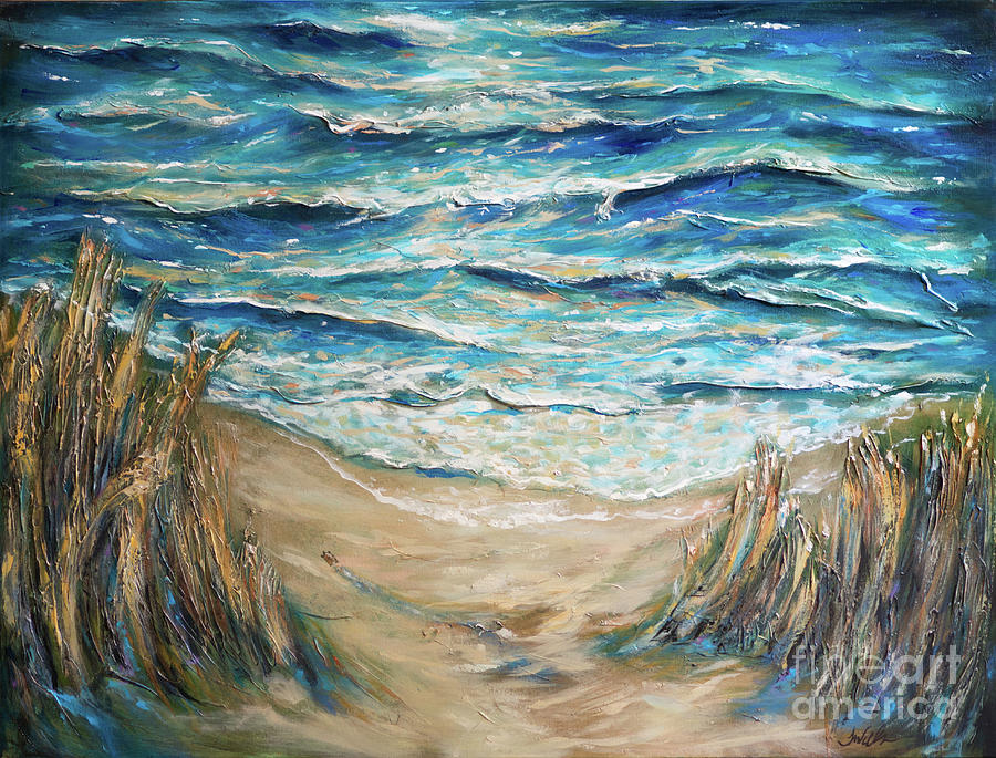 Trek to the Surf Painting by Linda Olsen