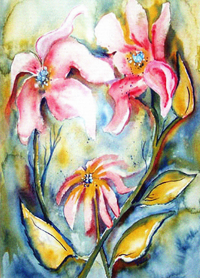 Tres Fleurs in Heat Painting by Vallee Johnson