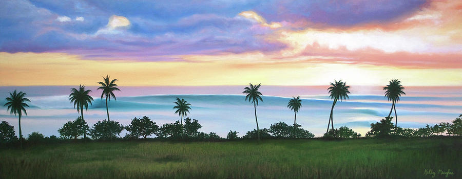 Sunset Painting - Tres Palmas by Kelly Meagher