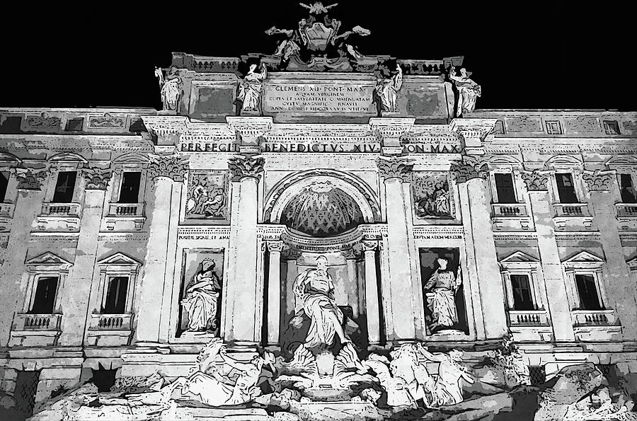 Trevi Fountain - 03 Painting by AM FineArtPrints