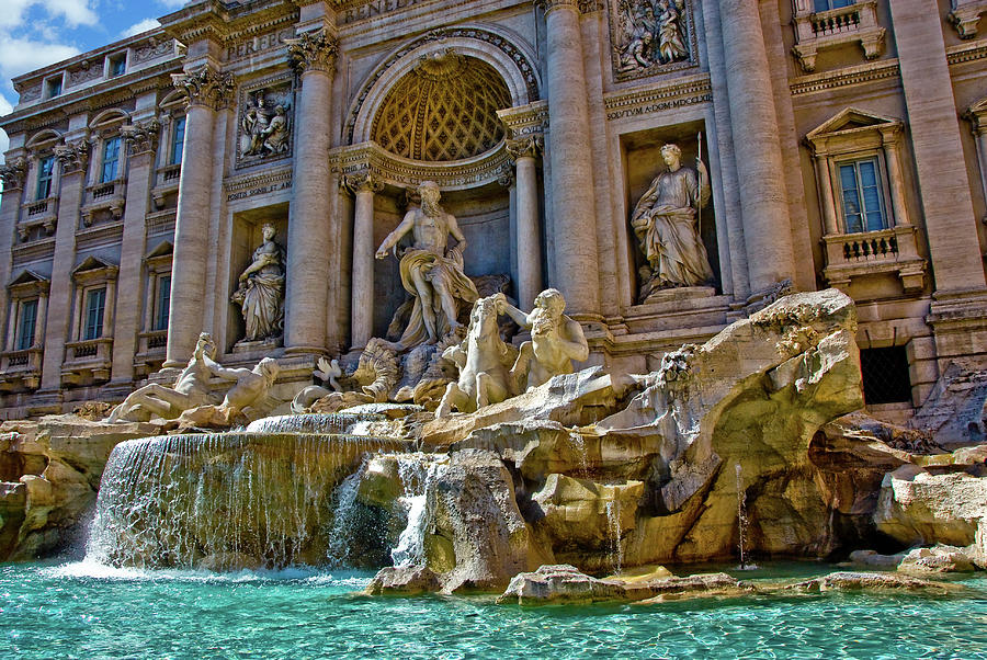 Trevi Fountain from Right Side  Photograph by Harry Spitz