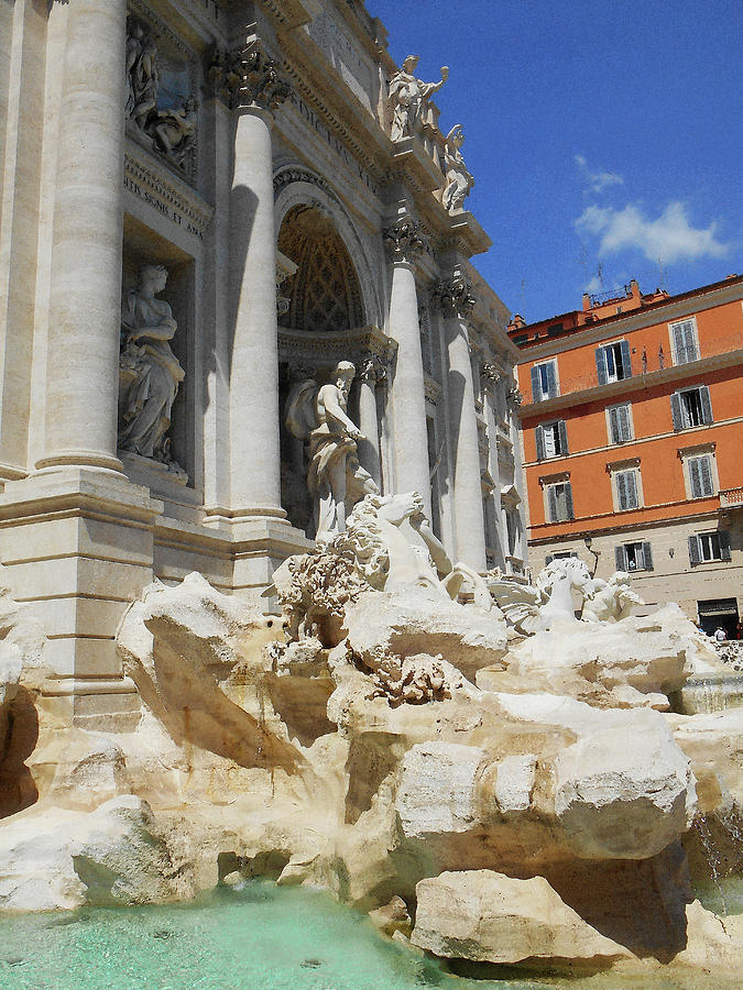 Trevi Fountain Rome Italy Digital Art