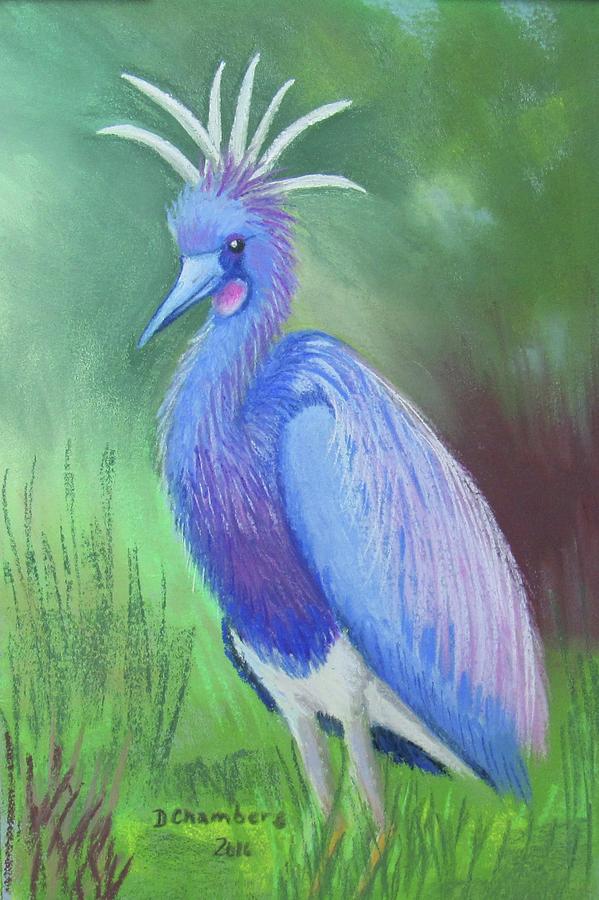 Tri Color Crane Painting by Donna Chambers