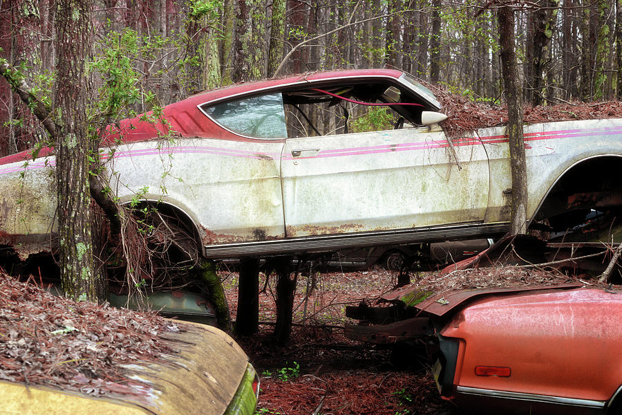 Tri Stack Old Car Image Art Photograph by Jo Ann Tomaselli