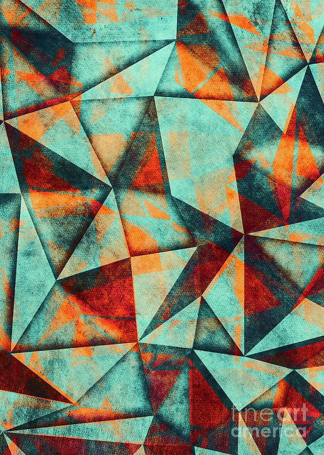 Triangles Blue Digital Art by Justyna Jaszke JBJart