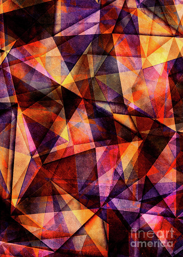 Triangles hot Digital Art by Justyna Jaszke JBJart