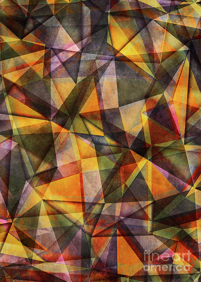 Triangles Orange Digital Art by Justyna Jaszke JBJart