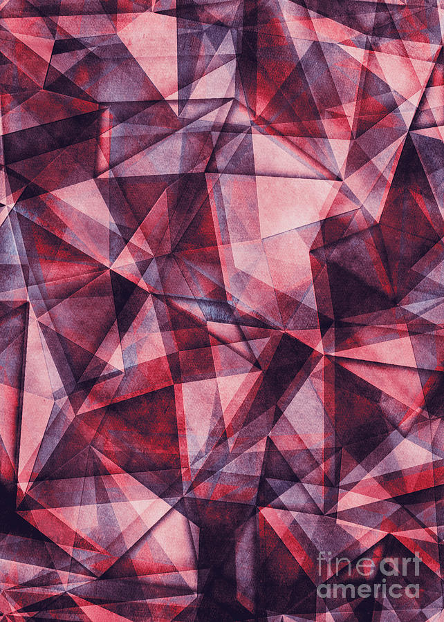 Triangles purple Digital Art by Justyna Jaszke JBJart