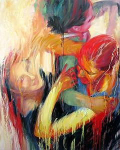 Dripping Painting - Triangulation by Joyce Polance Dripping Painting - Triangulation by Joyce Polance