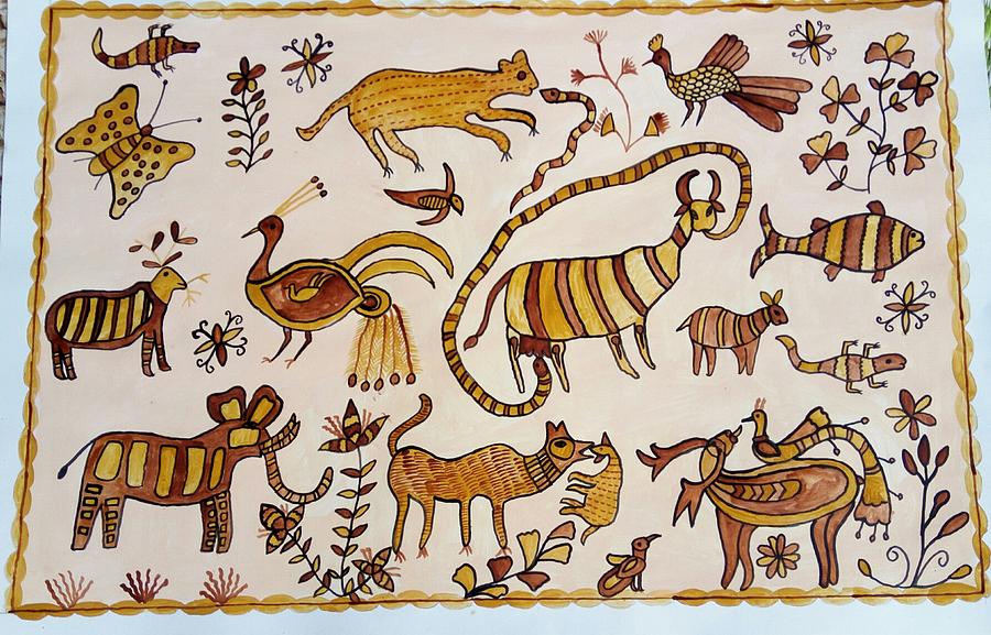 Tribal Art Of Jharkhand Painting By Mitalkumari Patel