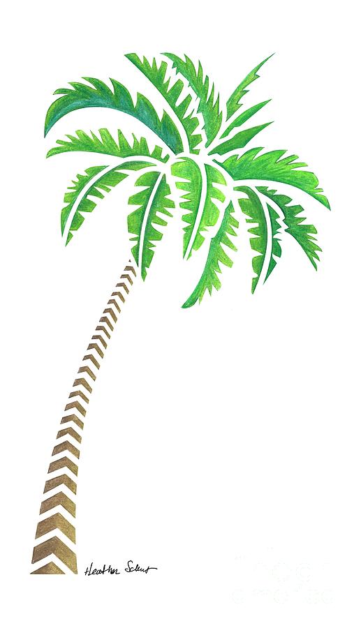 Tribal Coconut Palm Tree Drawing By Heather Schaefer