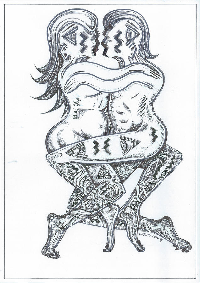 Fertility Dance Drawing by Giovanni Caputo