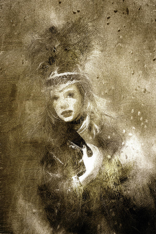 Illustration Digital Art - Tribal Girl In A Storm by Georgiana Romanovna