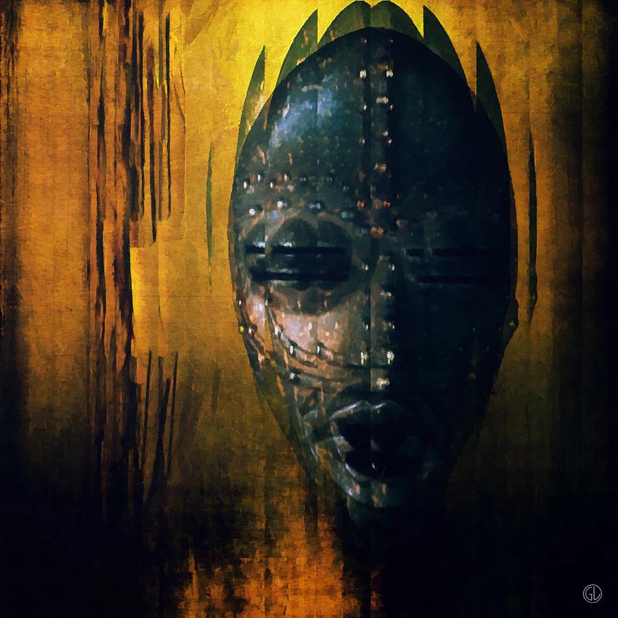 Abstract Digital Art - Tribal mask by Gun Legler