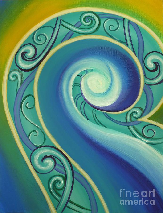 Abstract Painting - Tribal Ocean by Reina Cottier