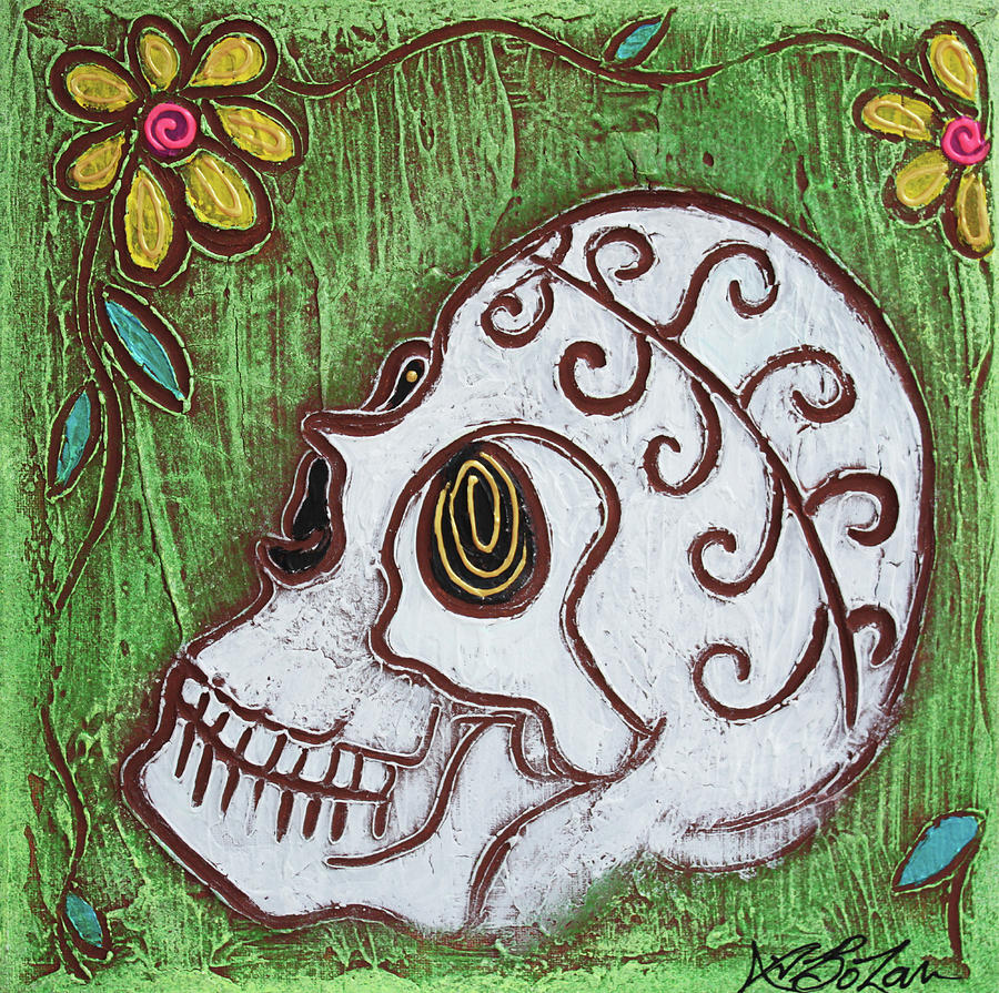 Tribal Skull Painting by Laura Barbosa