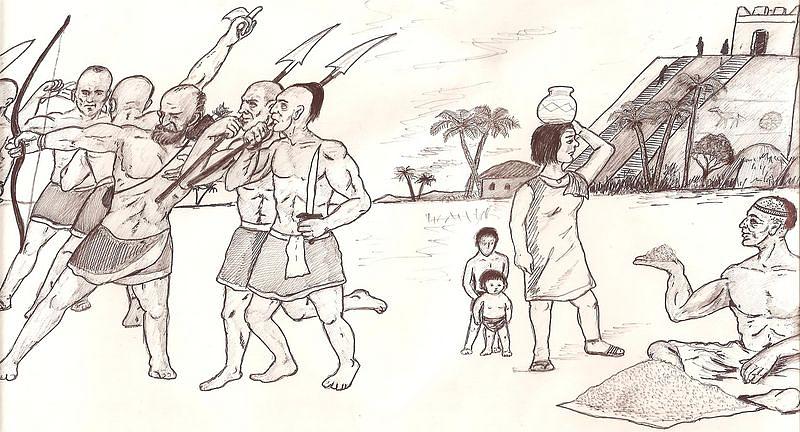 Summer Drawing - Tribal wars 4000 BC by Sohel A Bahjat