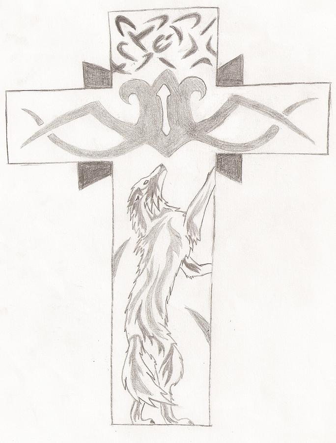 tribal cross drawings