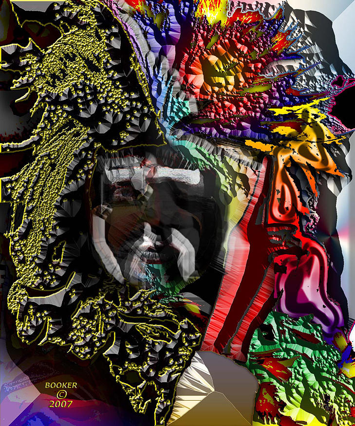 Portrait Mixed Media - Tribesman by Booker Williams Portrait Mixed Media - Tribesman by Booker Williams