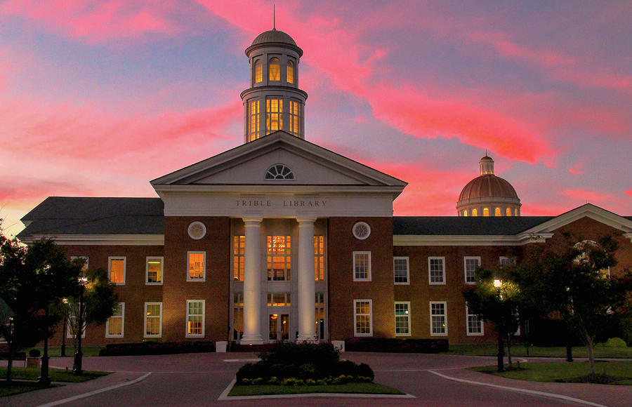 Trible Library Pastel Sunset Photograph by Ola Allen