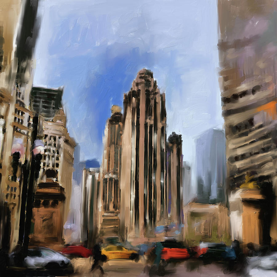 Tribune Tower I 522 1 Painting by Mawra Tahreem