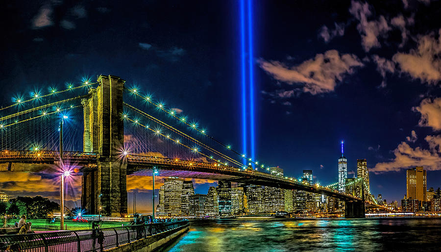Tribute in Light- Brooklyn Bridge Photograph by Nick Zelinsky Jr